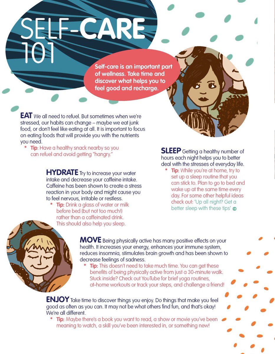 DrAlisonInglis's tweet image. Mental Health Week:  Great self-care tips for youth from @SMHO.  Access full tip-sheet here:  ow.ly/KSfm50zv1jZ  #MentalHealthMatters #GetReal #StrongerTogether @UCDSB