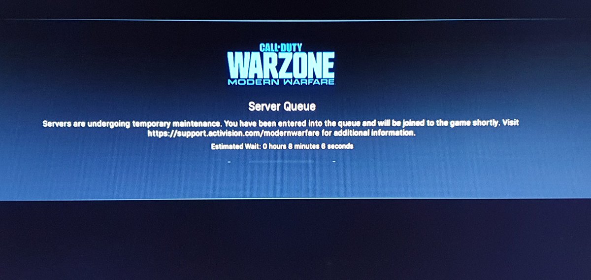 DemainAlex's tweet photo. @ATVIAssist well this is new.. A queue? I wouldn't mind waiting 8 minutes but the time isn't even going down.. What the hell is going on over there? 🙄 https://t.co/0WTbYEWWmR