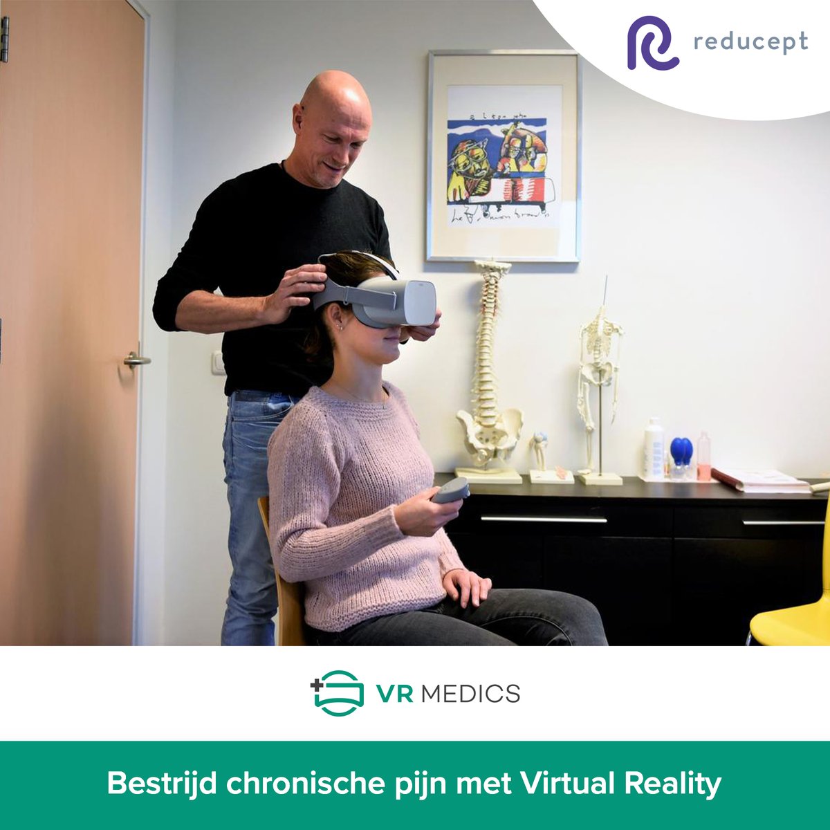 VRMedics's tweet photo. Reducept biedt patiënten de mogelijkheid om op een speelse manier aan de slag te gaan met hun chronische pijnklachten. De trainingsapp integreert de richtlijnen voor pijneducatie en pijnmanagement en is zo de ideale aanvulling op de behandeling van chronische pijn. https://t.co/teu16FEqEB