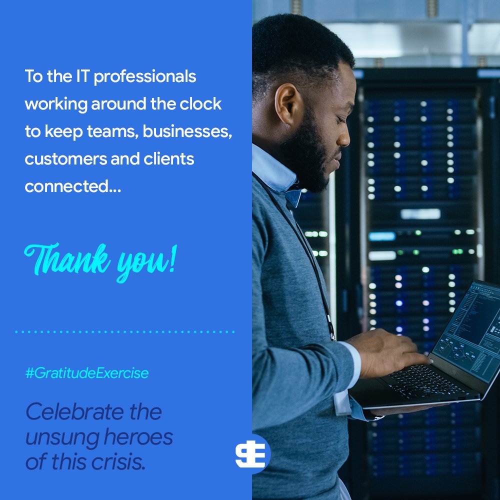 jastockex's tweet photo. As we exit our umpteenth successful digital meeting since this pandemic has thrown off course, the world as we knew it, we had to pause to thank our IT professionals. Thank you for keeping our teams and businesses connected and efficient in these trying times. #GratitudeExercise https://t.co/qpXKX4Pa5L
