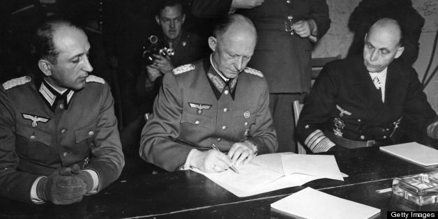 Good morning all & on this day in 1945, Nazi Germany surrendered to the Allies at Reims, France. Jodl signed for the Nazis. General Eisenhower sent his chief of staff, General Bedell Smith, to sign for the US as Ike did not want to deal with the Nazis himself-but Ike got the pens