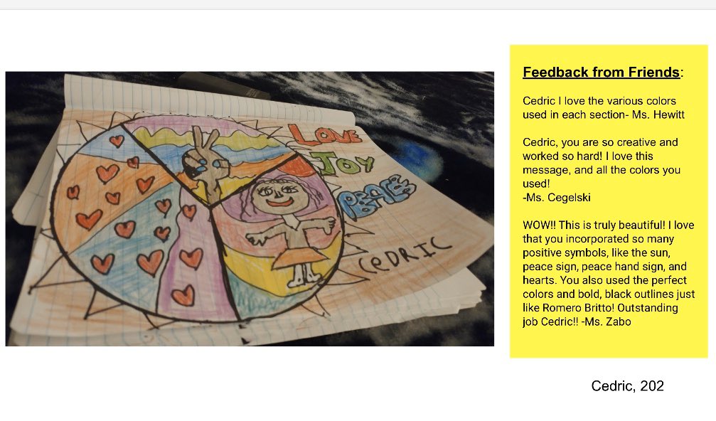 s2ab0z's tweet photo. 3k-2 artists created bright, patterned work inspired by @romerobritto ! Sharing some of the masterpieces, but also appreciating our M.S. students &amp; @42Q_MotivatED teachers who took the time to give feedback! #PSMS42QFamily #TeacherAppreciationWeek #mshewitt @carlyann115 https://t.co/qX9DcKVrGU