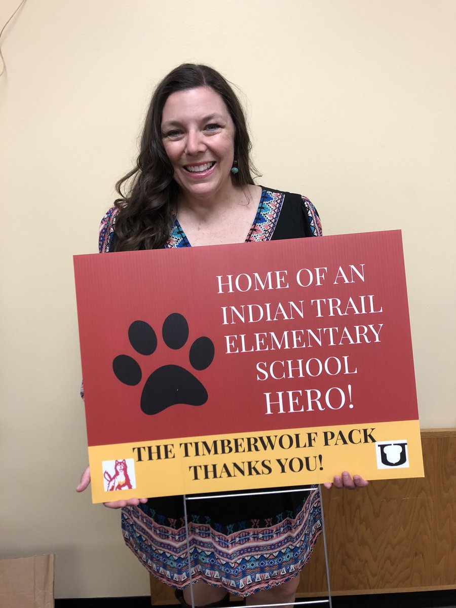 KathiMLandis's tweet photo. We ❤️ our Timberwolf Teachers! To honor each teacher for Teacher Appreciation Week, every teacher received an “ITES HERO” sign in the mail! #TeamUCPS #timberwolfpride #TeamITES #TeacherAppreciationWeek2020 @IndianTrailES @UCPSNC @TStalberte @AGHoulihan @GinaChisum1 https://t.co/akAKxeMb8d