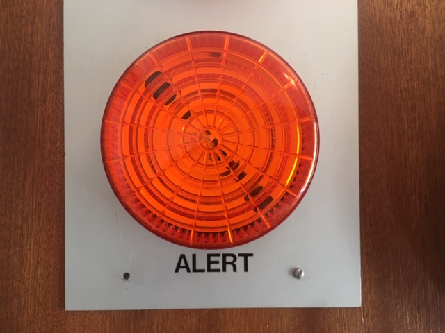 17/ This 'alert' light flashes when you need to be aware there's an issue in the building. (Remarkably when Colin and I switched it on years after it was removed from Bush House, it flashed first time.) I'm not sure if the sound engineer controlled this or if it was centralised.