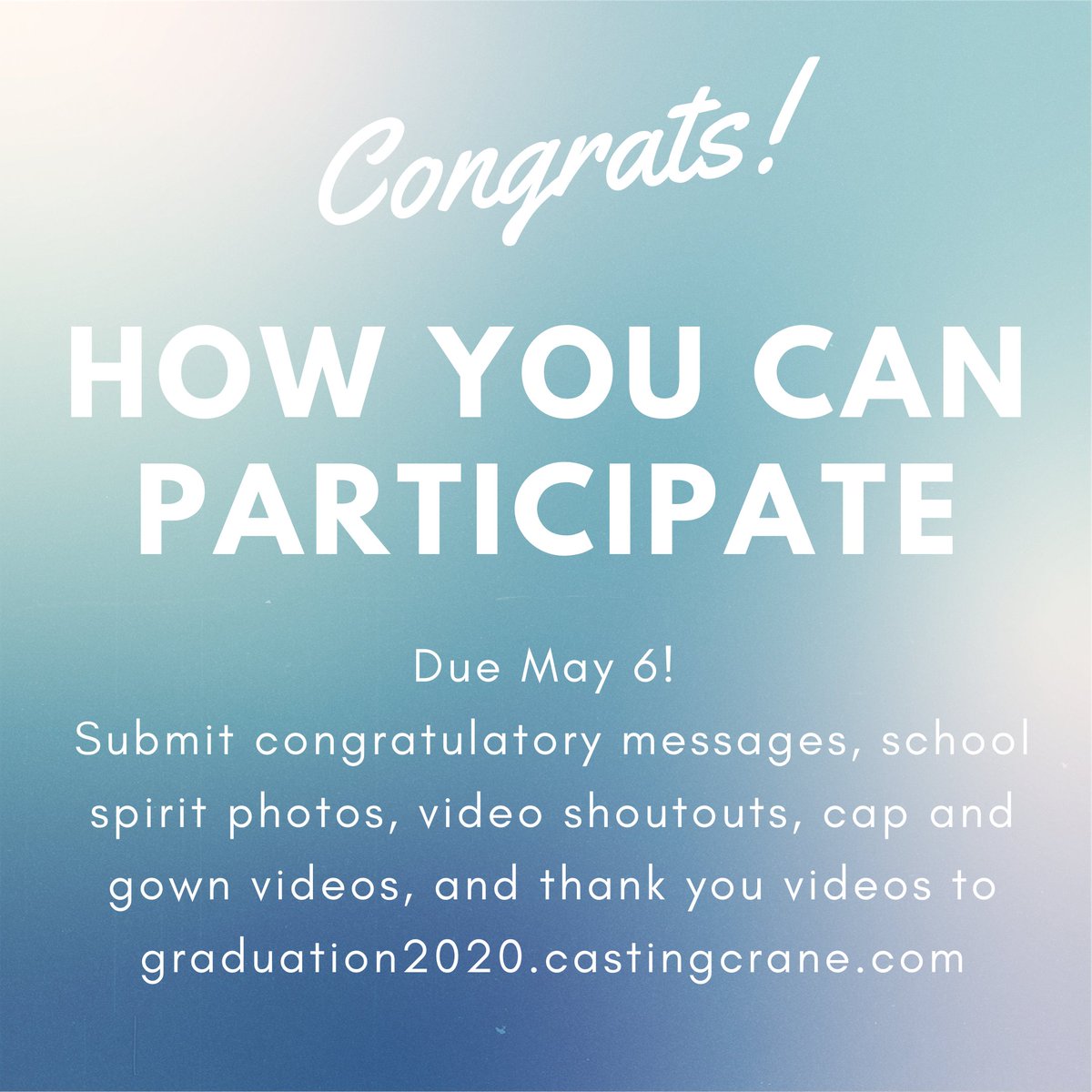 Facebook and Instagram are hosting a Virtual Graduation on May 15! You can participate by sending in photos and videos today, May 6th, see the photos for more info!