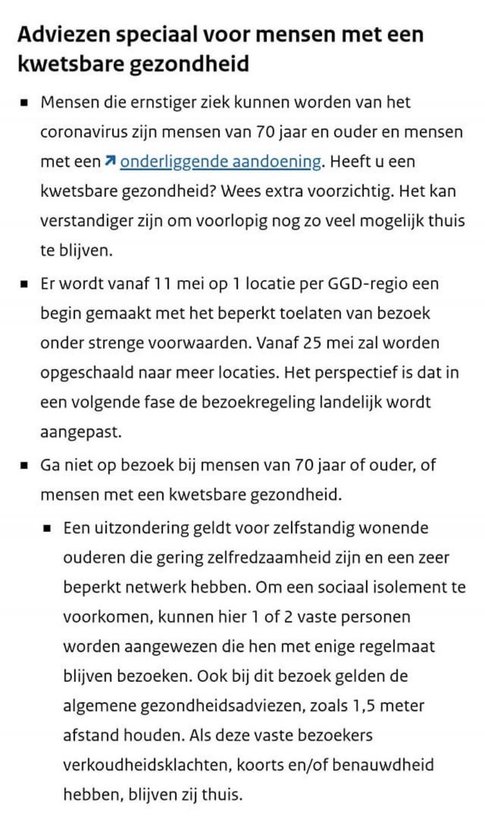 Kijk! Mensen met een #gezondheidsrisico moeten toch maar beter thuisblijven en geen bezoek ontvangen. Versoepeling gaat zo aan de neuzen van honderdduizenden mensen met een #beperking voorbij! Kom met een #inclusieve #exitstrategie
