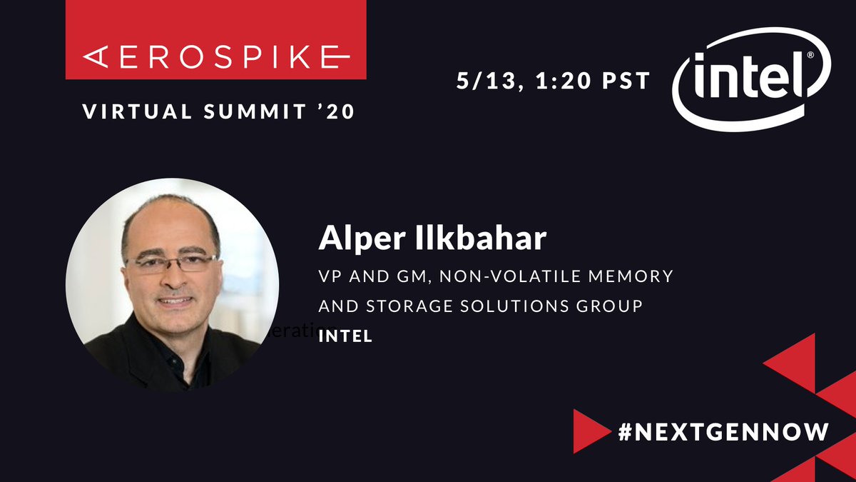 Kristie_L_Mann's tweet photo. Sign up free now for next week's virtual @aerospikedb summit on all things NoSQL, featuring @intel VP Alper Ilkbahar's keynote on data-centric computing with #Optane persistent memory. #AS20 @IntelBusiness https://t.co/XQlSkP4zG6 https://t.co/bBNEvTpyJU