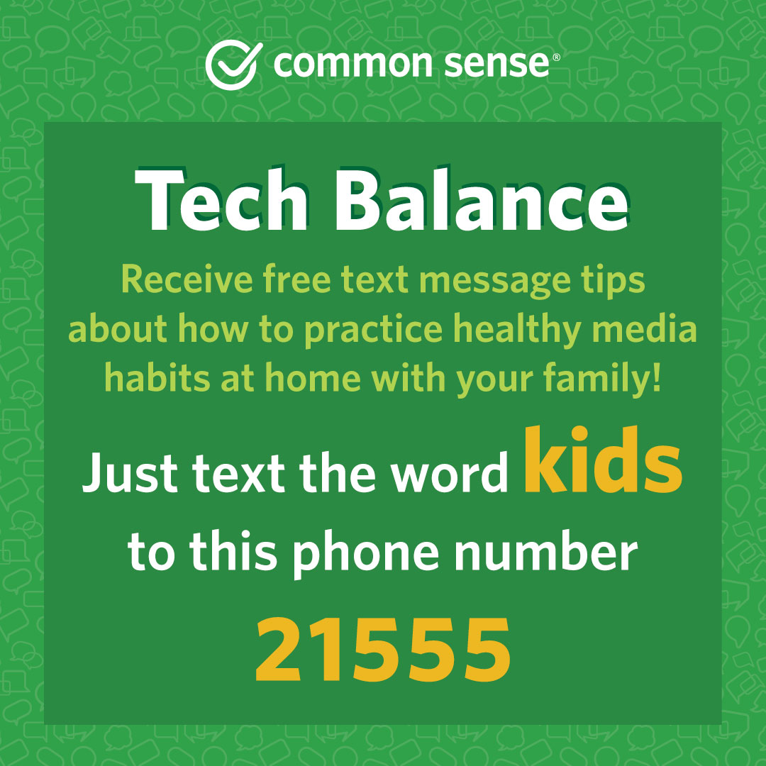 MrsWashington_'s tweet photo. With recent news of school closing for the remainder of the year, it is important to establish balance of your child's media and tech consumption.  Text "Kids" to 21555 to subscribe to @CommonSense free tips about healthy media habits at home! https://t.co/F7I58FqJIa https://t.co/9AtNioahz4