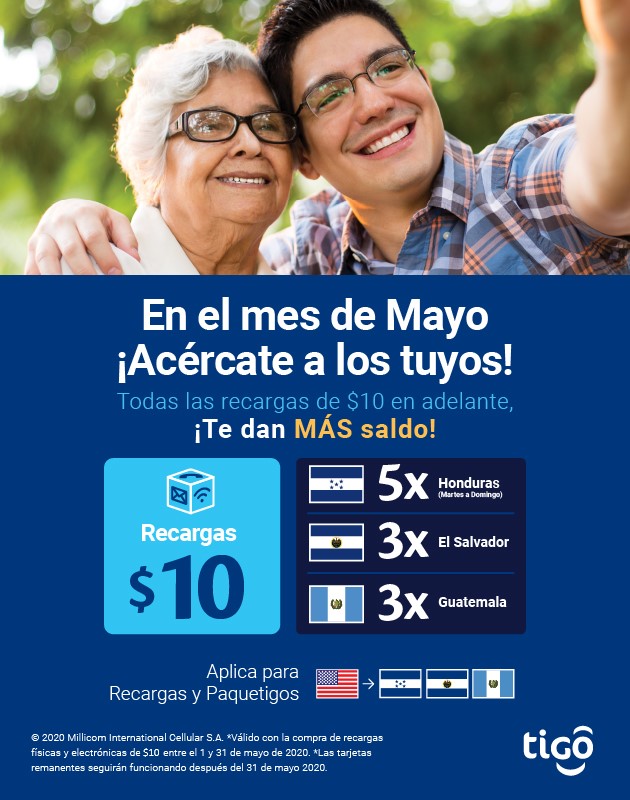 TigoInt's tweet image. ¡Mayo es el mes de las #Madres! Aprovecha nuestros Paquetes Acerques para enviarle saldo y que esté comunicada todo el mes