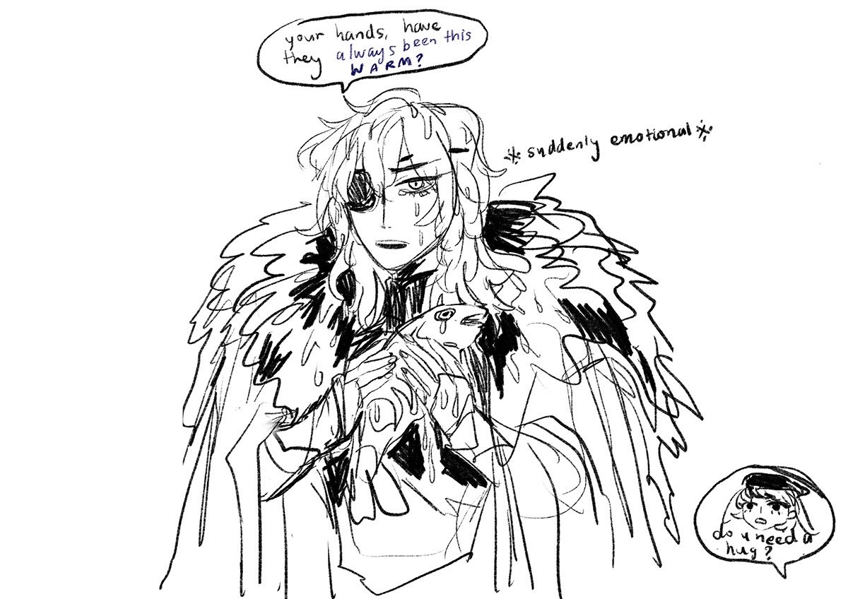 late night brain rot........ s(ylvain)omeone found dimitri's old cape and eyepatch (1/2) 
