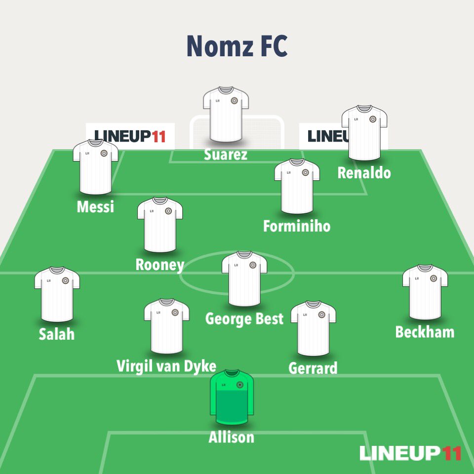 woodi89's tweet photo. @Carra23 this is my wife’s team. @trentaa98 is sub and klopp manager. It’s a pretty attacking team but I still back stevie and Virgil to keep it stout at the back. Also forgive her spelling she’s Slysdexic. #CarraChallenge #carragherchallenge @SkyFootball https://t.co/cBiZgn4j1i