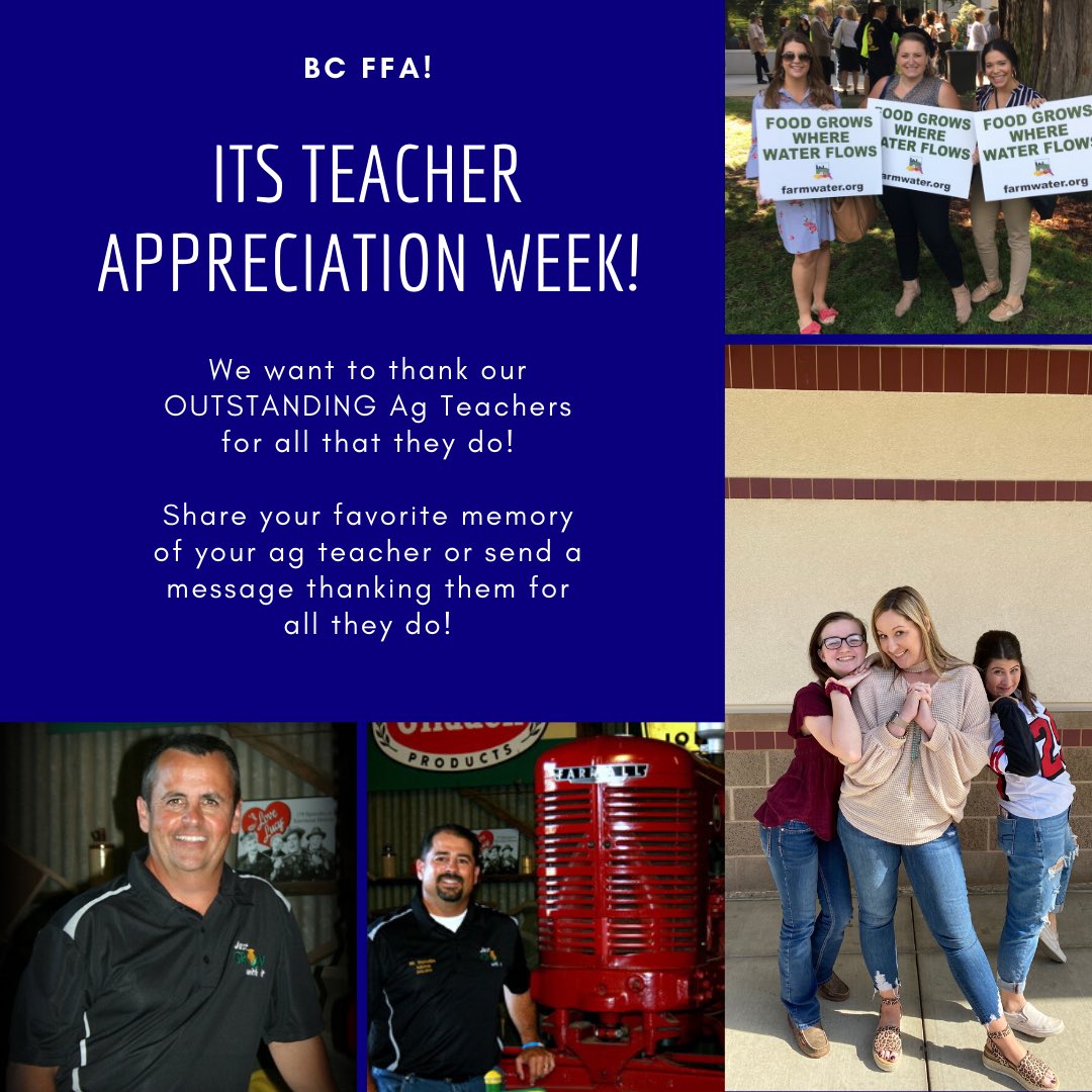 It’s Teacher Appreciation Week and what better way to celebrate than to share our favorite memories of our ag teachers! Share your favorite memory or just say thank you to our outstanding ag teachers! Don’t forget to tag us! 💙💛