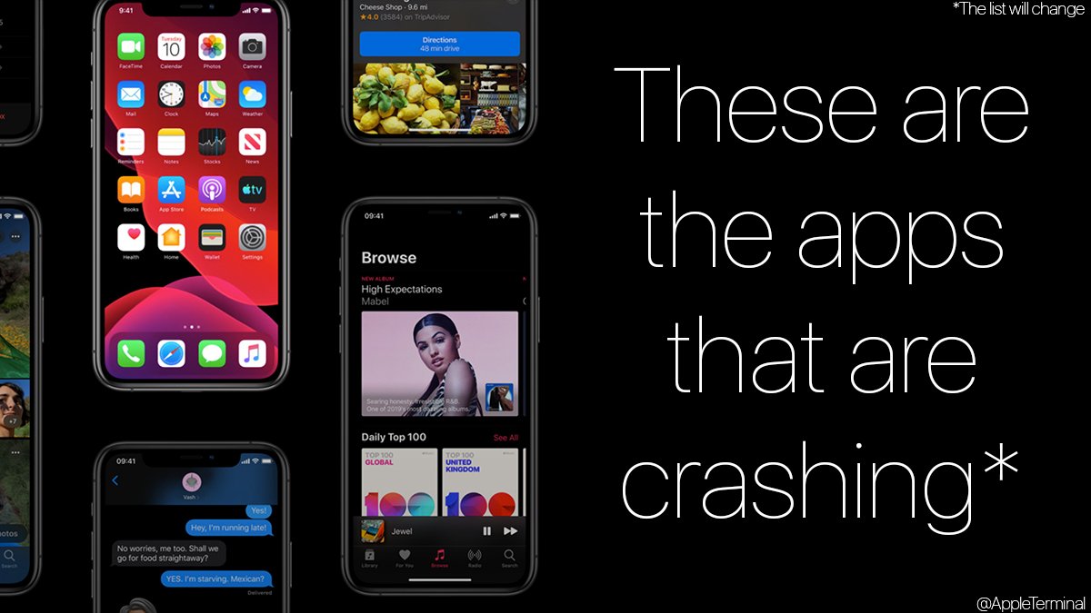 AppleTerminal's tweet photo. Here's another list of apps that are reportedly crashing due to the #Facebook SDK bug:
1. #Tinder
2. #Instacart
3. #FitBit
4. #Waze
5. #GitHub
6. #grubhub
7. #Winno
This list will be updated. If you found an app having issues, let us know.
@Apple #Apple #iOS https://t.co/21QLUd1OIK