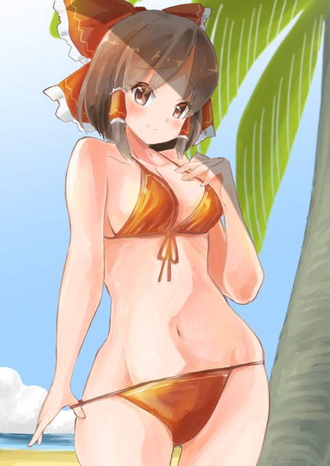 連休も終わってしまったので霊夢さんが水着に着替えてくれました 