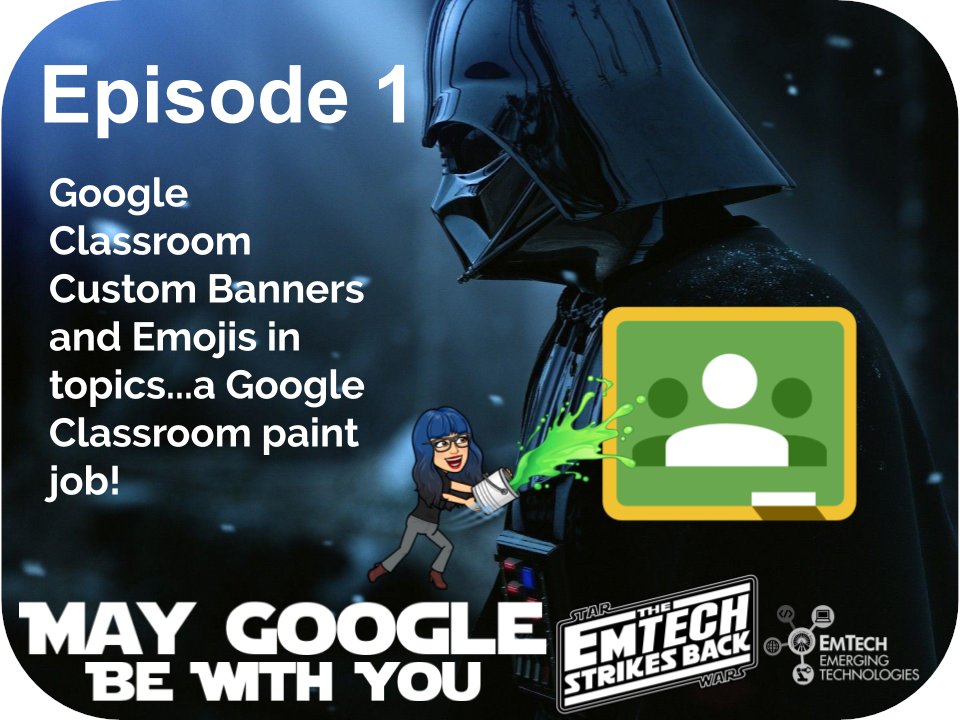 Episode 1 is LIVE! Give your #GoogleClassroom a paint job with banners and emojis sites.google.com/edu.ecsd.net/e… <a href="/LSI_on_Learning/">LSI on Learning</a> <a href="/EcsdEmtech/">EmTech ecsd</a>