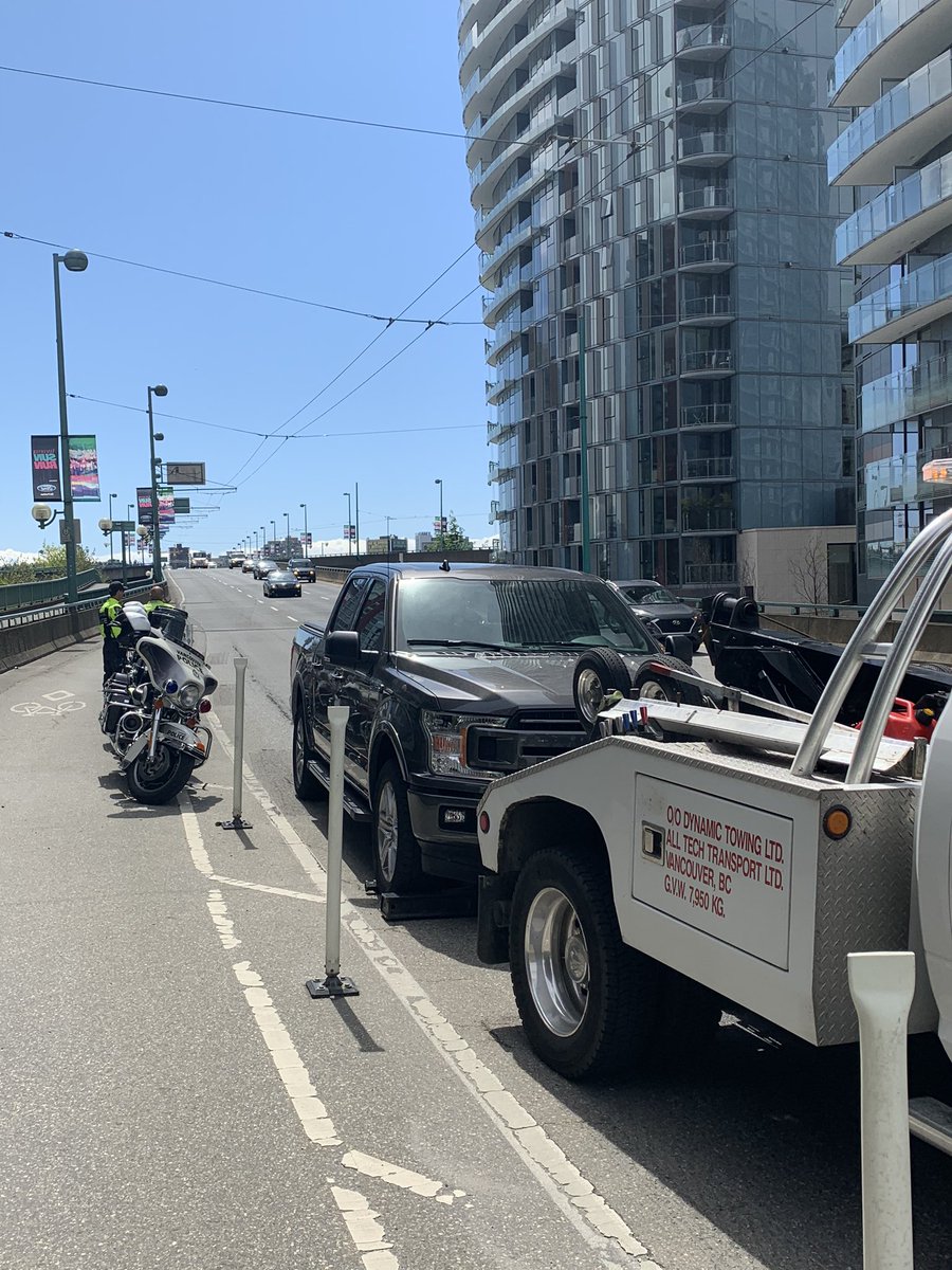 baldguy1363's tweet photo. Today we set up on Cambie Bridge, which is 50 kmh. I thought the truck was fast @ 107 then we got the car @ 115!  Both 7 day impound! A pandemic does not give you the right to speed! @VancouverPD @ChiefPalmer @Eandersen1507 @VPDTrafficUnit https://t.co/suql2OjacH