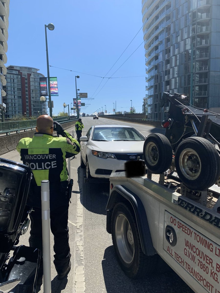 Today we set up on Cambie Bridge, which is 50 kmh. I thought the truck was fast @ 107 then we got the car @ 115!  Both 7 day impound! A pandemic does not give you the right to speed! <a href="/VancouverPD/">Vancouver Police</a> @ChiefPalmer <a href="/Eandersen1507/">Earl Andersen</a> <a href="/VPDTrafficUnit/">VPD Traffic Section</a>