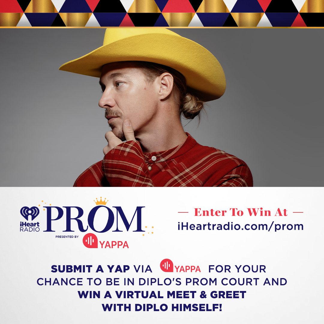 1027KIISFM's tweet photo. Do you want to be in @iHeartRadio’s Virtual Prom Court with @Diplo? Leave a Yap comment on https://t.co/LQgExE8Ax2 and tell us why! 👑
@YappaHQ #iHeartProm #YapBack #Diplo https://t.co/zFFFz71sp4