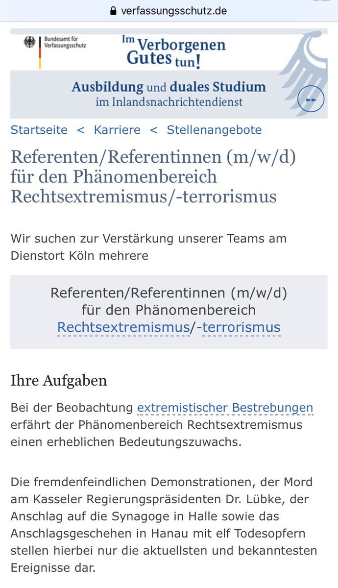 KatharinaKoenig's tweet image. Bundesamt für #Verfassungsschutz schreibt Stellen aus: 
* „fremdenfeindliche“ Demos 
* Herr #Lübcke falsch geschrieben 
* „11 Todesopfer“ in #Hanau
#Rassismus nicht benennen, Opfer falsch schreiben, Täter mal fix zum Opfer gemacht. 
Aber klar, die schützen Gesellschaft vor #Nazis