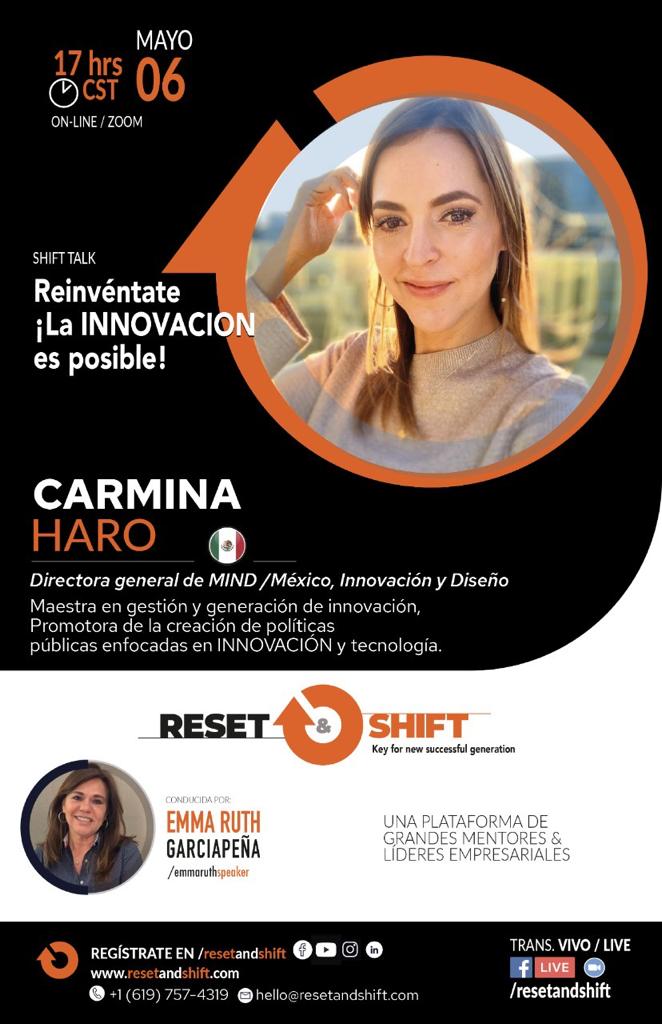 mindmexico's tweet photo. Hoy nuestra Directora, @carmina_hr, estará presente en #ResetAndShift con una charla sobre #innovación, conéctate en punto de las 5 p.m.:
https://t.co/pNPkKtvYql https://t.co/zQ63mLQ8nt