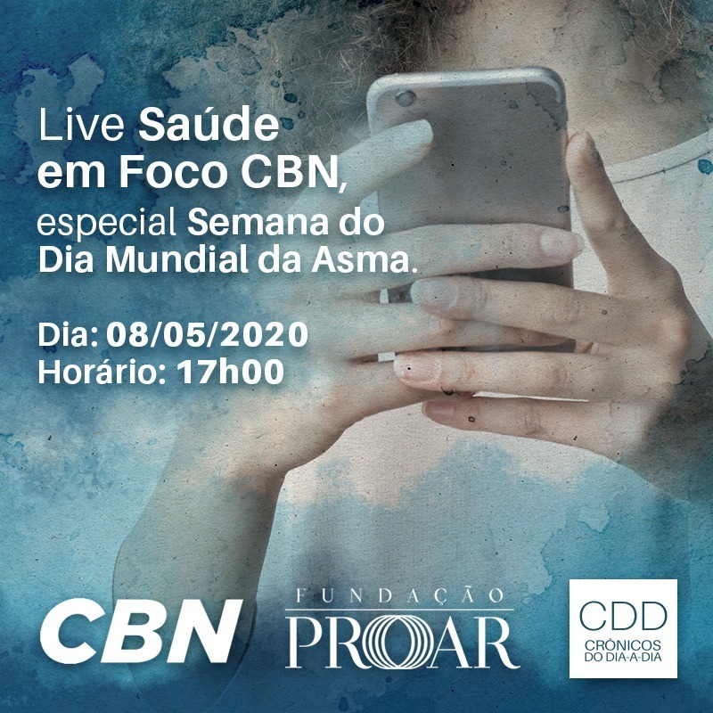 cddcronicos's tweet photo. Vamos participar da live Saúde em Foco CBN, especial Semana do Dia Mundial da Asma. Anota na agenda: nessa sexta (8), às 17h. A transmissão acontecerá no canal do Youtube e Facebook da CBN e será divulgada também aqui pela CDD, então fique de olho! #Asma #AsmaGrave #InspireSonhos https://t.co/nadA3siC4l