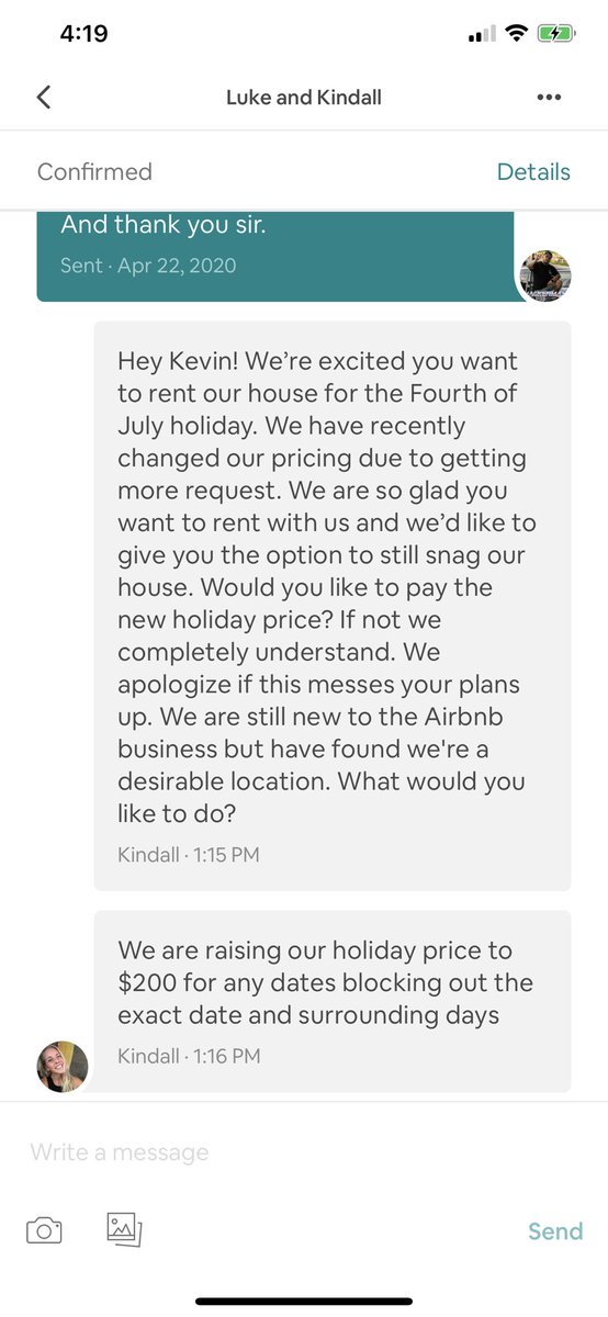 Blinkeeee's tweet photo. Hey @Airbnb what’s up with this? I already paid an agreed price. https://t.co/N6WeoG09S0