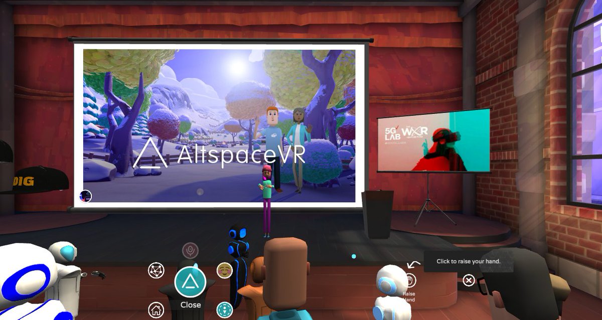 "New avatars are coming!" Came in a little late (to a full room!), but it was great to hear how far <a href="/AltspaceVR/">AltspaceVR</a> has come from <a href="/okkatiekay/">Katie Kelly</a> and where it is going. Thanks, <a href="/Verizon5g/">Verizon 5G</a> <a href="/WXRfund/">WXR Fund</a> <a href="/AltspaceVR/">AltspaceVR</a>