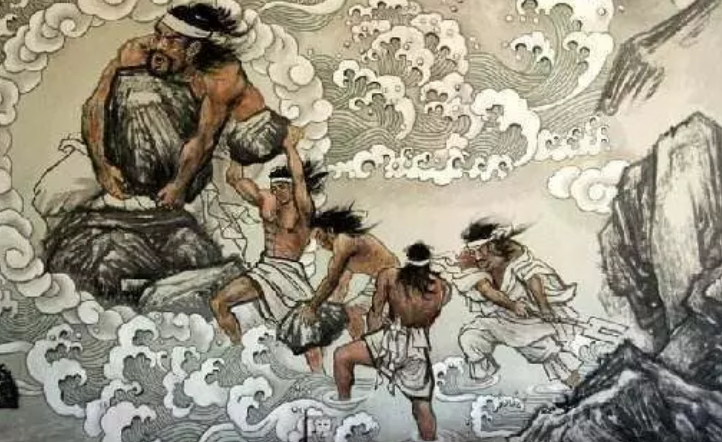 Exhibit 2: Gun 鲧, the Chinese Prometheus. Stole self-rising soil from the gods to stop a great flood, got executed for it. Got so salty that his corpse didn't rot for 3 years and then his son Yu the Great burst out from his belly to continue his mission to stop the flood.