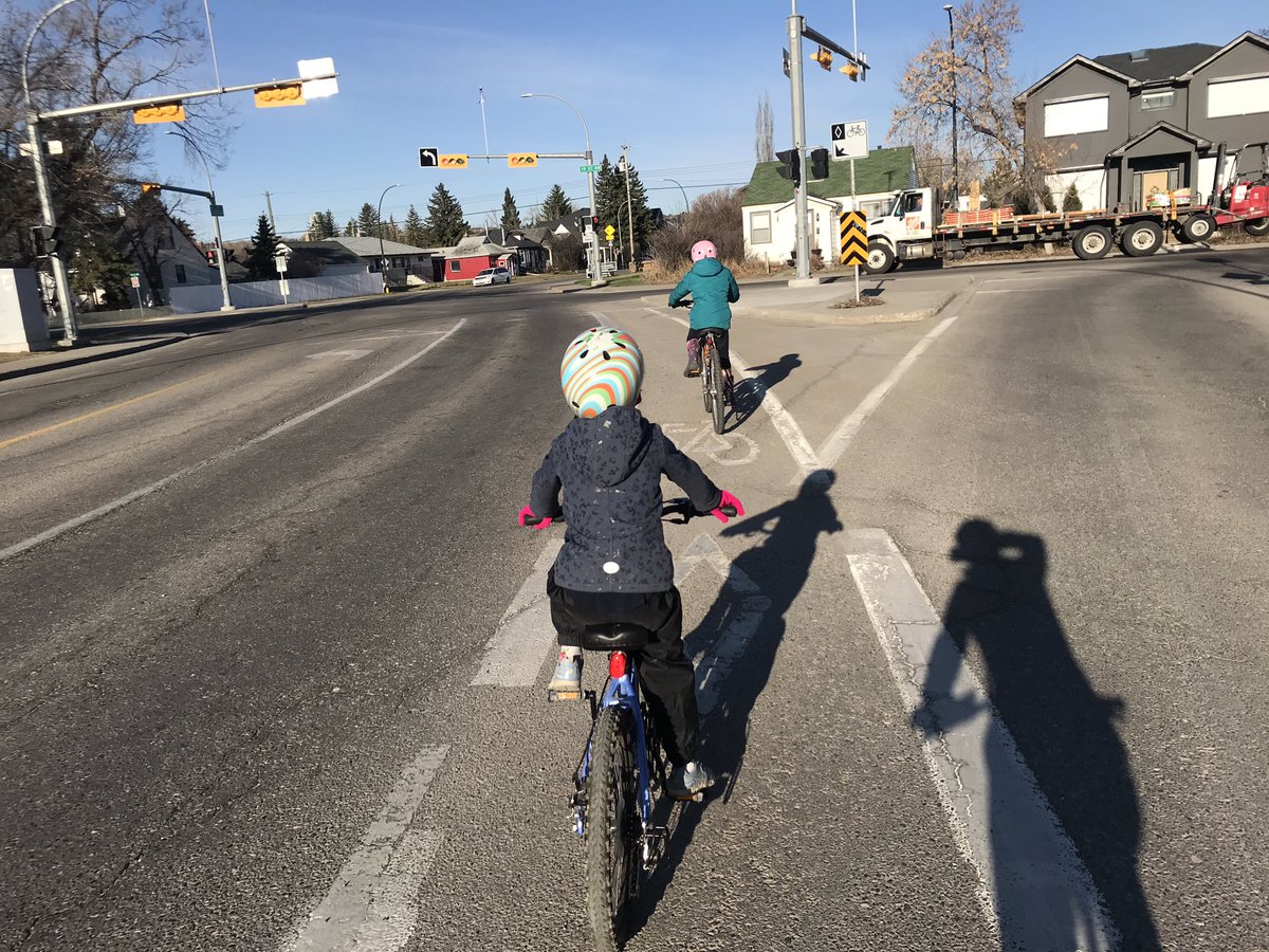 CPageYYC's tweet photo. Could we create a web of protected cycle tracks around every school?
Imagine what it would do for air quality at pickup & drop off?
This could improve a generations physical health?
#yycbike #yyccc #yycplan #covidyyc #cbeyyc #COVIDAB #ableg #yegbike #VisionZero #yegcc https://t.co/rhfNDCB9I2