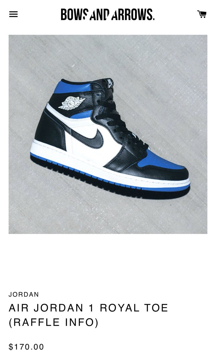 royal toe jordan 1 raffle
