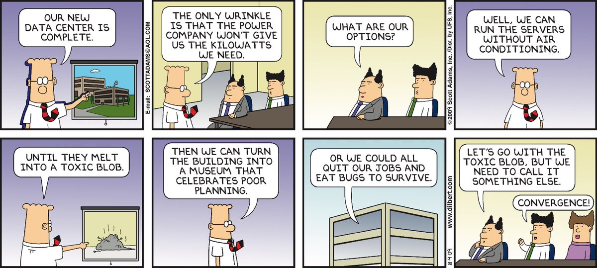 What do you do in a #Nutanix furlough week?! Dig up old images of Converged Infrastructure… and chuckle! This is the future of Multi-Cloud, if its done like a buzzword again. Time for <a href="/ScottAdamsSays/">Scott Adams</a> to talk about #MultiCloud! 

dilbert.com/strip/2009-08-…