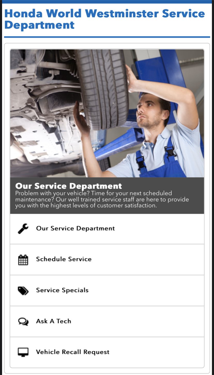 Honda World Westminster on Twitter "SERVICE AND PARTS OPEN MON THRU