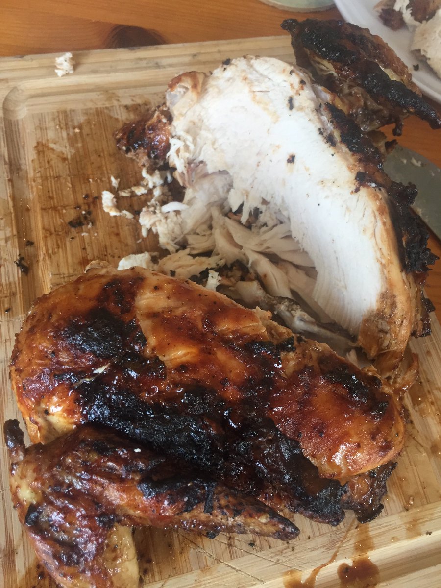 I bbq’d some tasty chicken. Whole bird done in 45 mins. Super juicy and super tasty
