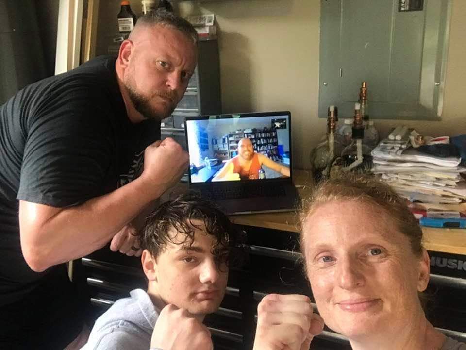 JHarperEdu's tweet photo. Working out via Zoom with some Krav Maga buddies...I'm the one in the computer... #CentralMoves https://t.co/YhzWpgIyQk