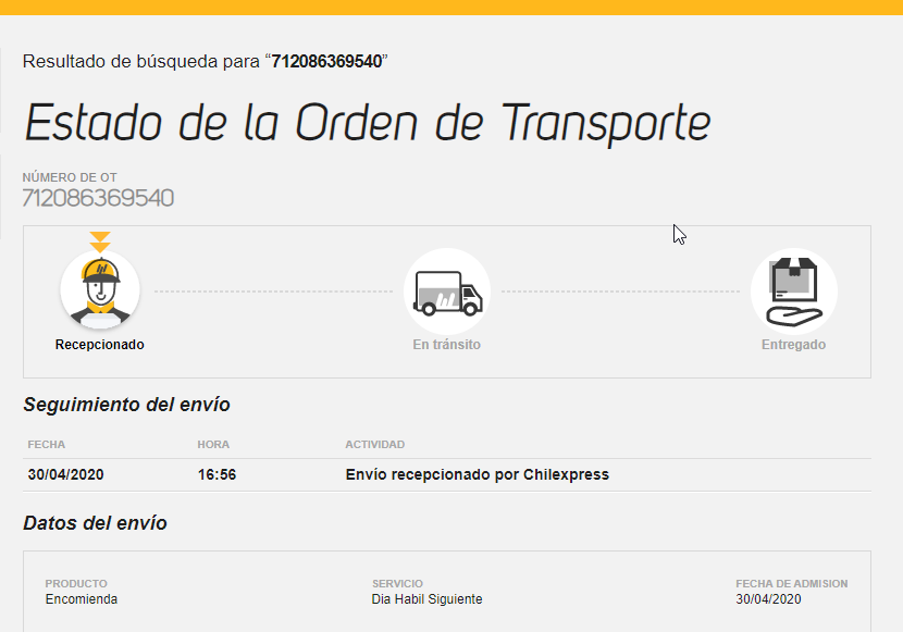 SrOrtix's tweet photo. @ChilexpressHelp  mi enc-omienda debía llegar el 04-05 y ni siquiera ha salido a reparto. Favor me pueden indicar cuando llegará finalmente? https://t.co/3yJuq5wB9h