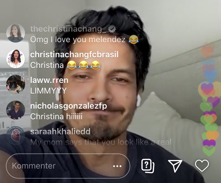 AMrHauge's tweet photo. .@_ChristinaChang mocking @IamNickGonzalez’ hair and the law school plans😂 + the melendez love, hahah #Limlendez. Thank you for a great IG live, @NosotrosOrg🙏🏼 https://t.co/msS6WtXJKf