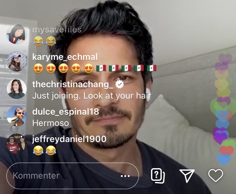 AMrHauge's tweet photo. .@_ChristinaChang mocking @IamNickGonzalez’ hair and the law school plans😂 + the melendez love, hahah #Limlendez. Thank you for a great IG live, @NosotrosOrg🙏🏼 https://t.co/msS6WtXJKf