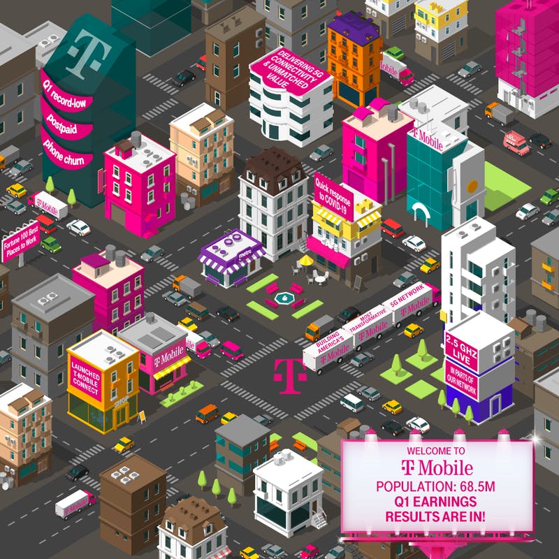 Welcome to <a href="/TMobile/">T-Mobile</a> earnings town! There’s lots to see 🕵️ $TMUS t-mo.co/3b9oRKu <a href="/TMobile/">T-Mobile</a> $TMUS Fortune 💯 Best Places to Work!