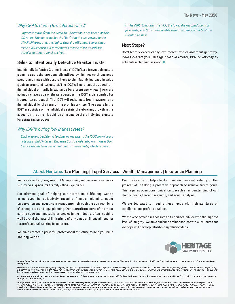 heritagefollp's tweet photo. Have tax planning questions? Check out our Tax News for May 2020! https://t.co/BR5wRVfJbG