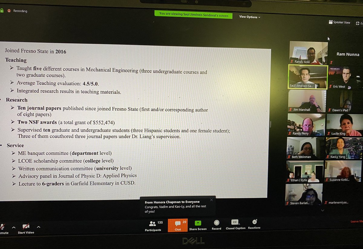 Congratulations to ⁦<a href="/FresnoStateLCOE/">Lyles College of Engineering</a>⁩ Assistant Professor Dr. Zhi Liang - recognized today as a Promising New Faculty at ⁦<a href="/Fresno_State/">Fresno State</a>⁩
