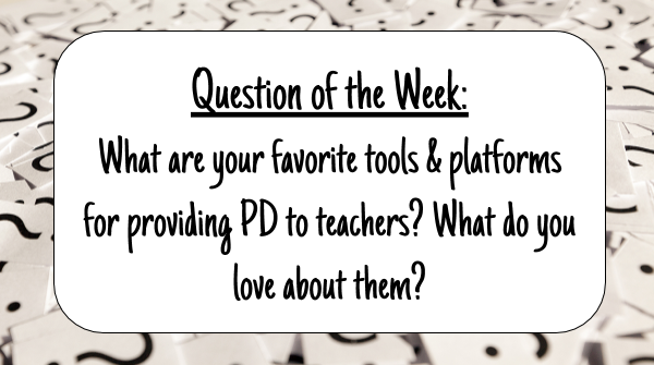 ESOL_Odyssey's tweet photo. Let's talk #VirtualPD for the question of the week. What are your favorite platforms for providing professional development to teachers? Why?#ELLEdTech @PGCPSESOL #ESOLshine #GoogleEdu #TeacherTalk https://t.co/ZlETndPhzA