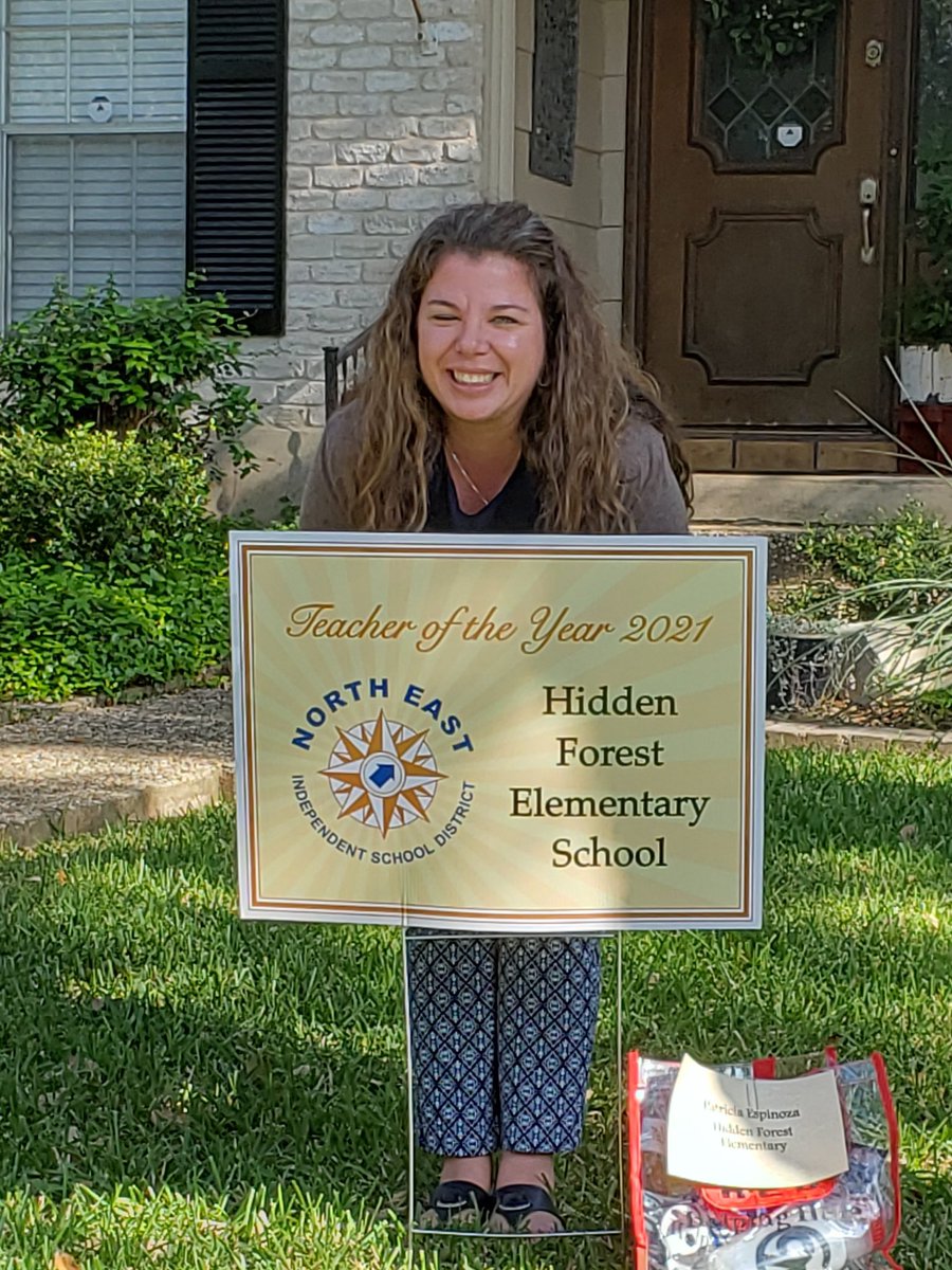 #NEISDcares -  Congratulations Mrs. Espinosa on being recognized as Hidden Forest’s Teacher of the Year! #hffalcons #theNEISDway #rootedneisd #rootedhiddenforest