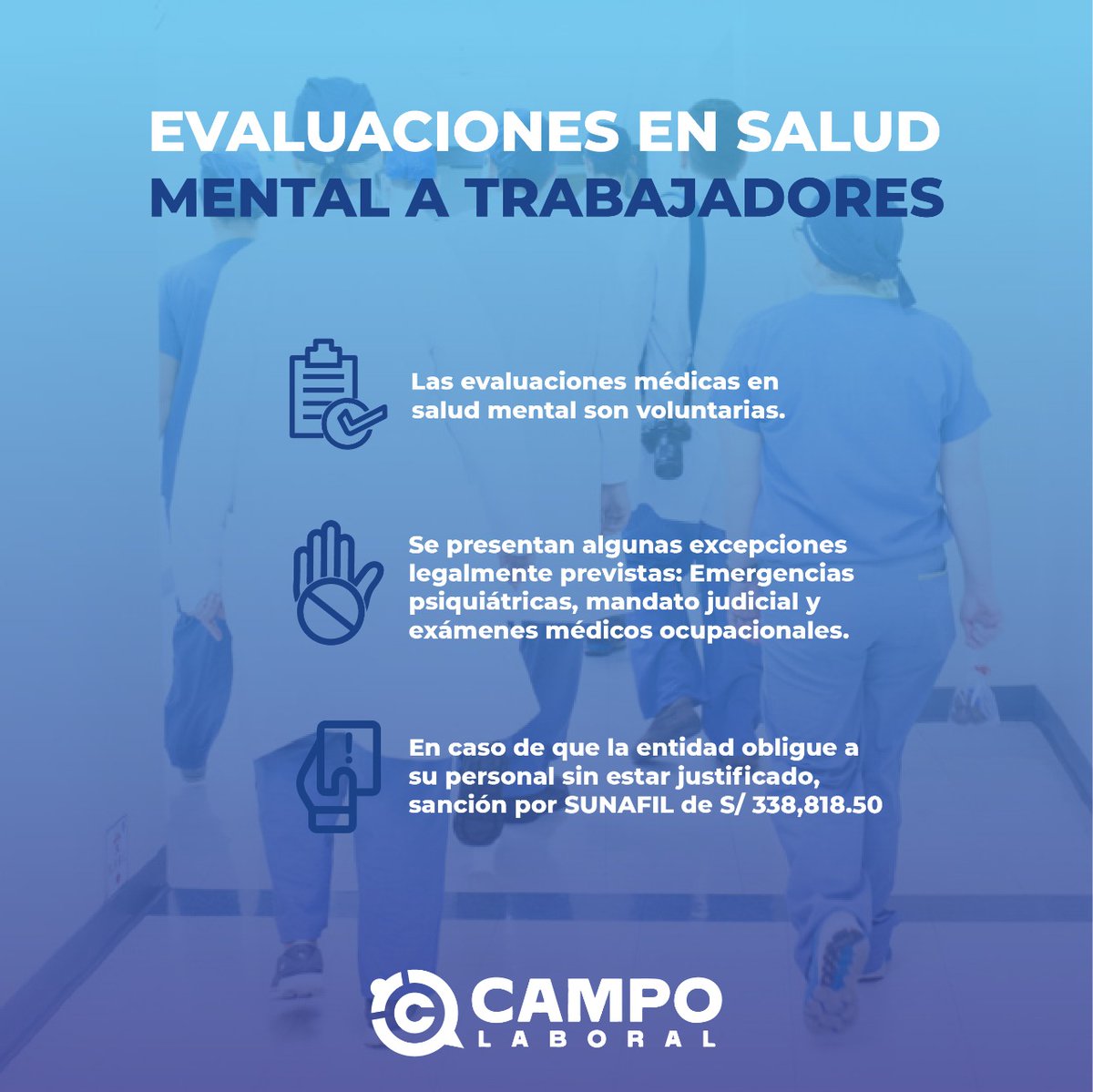 CampoLaboral's tweet photo. Se promoverán acciones para identificar y monitorear factores de riesgo en la comunidad para evitar la existencia de problemas psicosociales #saludmental #saludybienestar #campolaboral info@campolaboral.pe https://t.co/v0PBLb74Ld