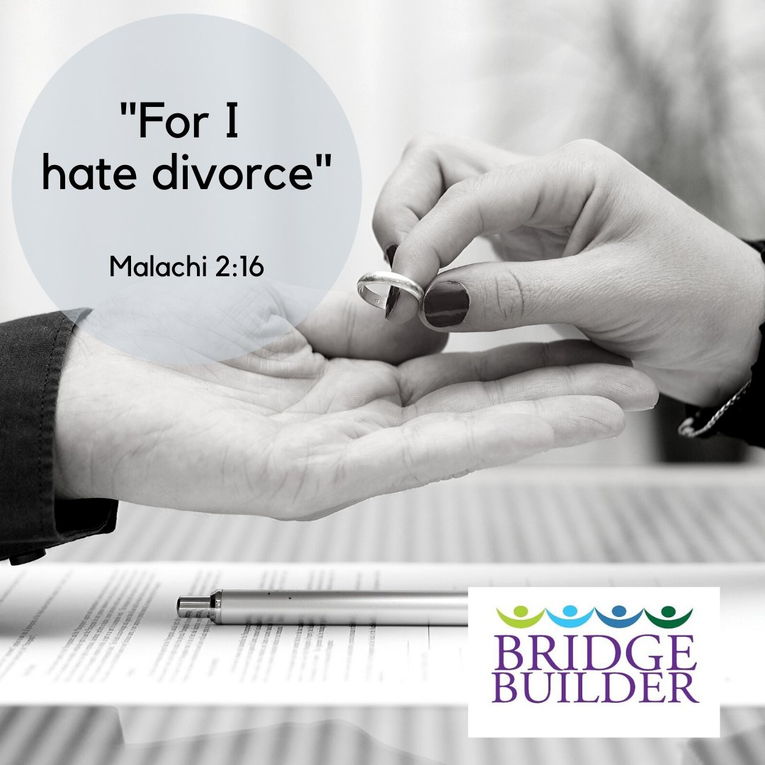 BridgeBuilderMM's tweet photo. “For I hate divorce." says the Lord.” Malachi 2:16  
So do we.  

Bridge Builder is fighting 24/7, 365 to ensure all marriages are healthy and thriving. https://t.co/OAdpQTYQ3P