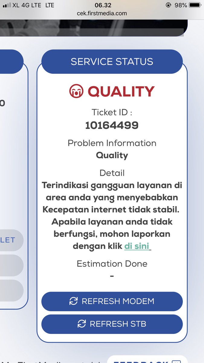v_veliani's tweet photo. @FirstMediaCares Sudah 2 minggu status ada gangguan kualitas, tp masih bisa dipakai walaupun on-off. Pagi ini internet tdk bs dipakai sama sekali, pdhl lampu dimodem semua menyala. Sudah matikan hidupkan modem, restart di cek.firstmedia, tapi tetap sama aja. No pelanggan 22026801 https://t.co/xVJgxJhWwj