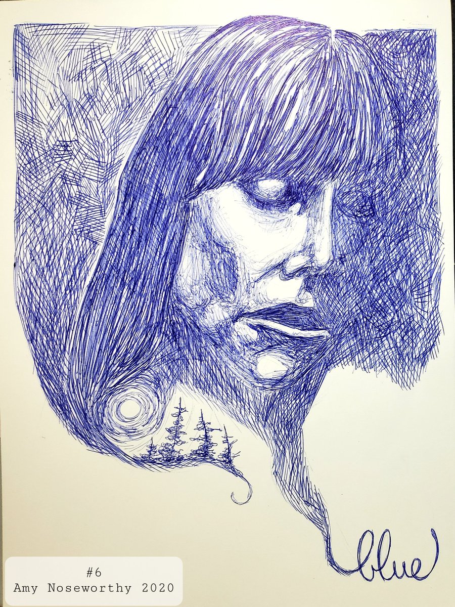 #6: Monochromatic. Today I used a ballpoint pen- you can make art with pretty much material you have kicking around!  #spjhmayartchallenge <a href="/SPJHPythons/">SPJH</a>