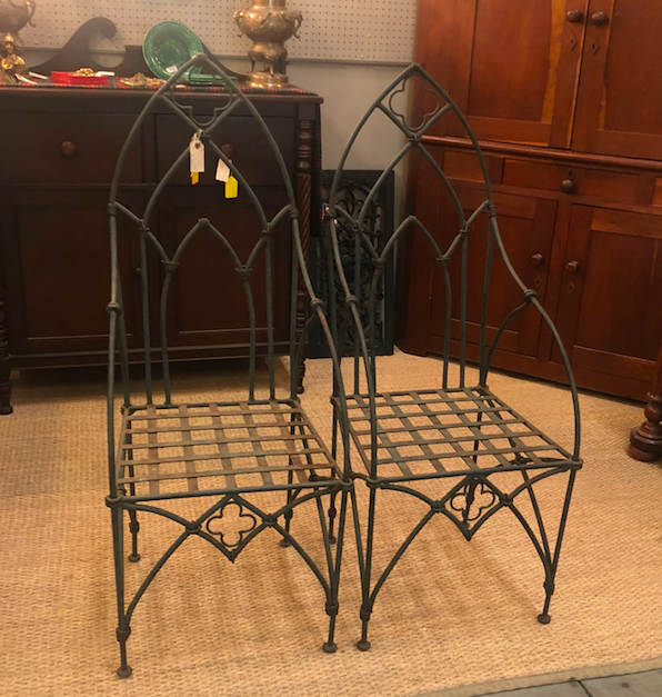 Pair of antique, Gothic hand wrought chairs available at GasLamp Too, T101 for $1,498! Sit in style!! Call 615.292.2250 and vIsit GasLampAntiques.com for more great home furnishings. 

#gaslamptoo #chairs #Gothic #nashvilledesigndistrict #shoplocal #calltopurchase