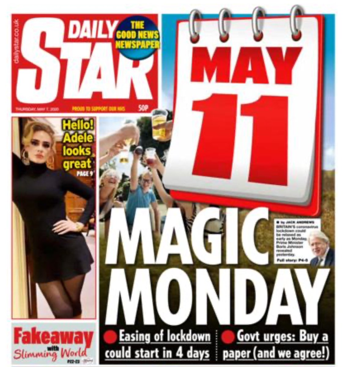 Over 30000 dead, 649 new deaths over 5000 confirmed new cases yesterday and these are the headlines.  Literally you could not make this up.