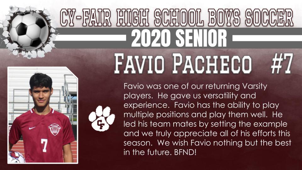 BFNDAthletics's tweet photo. Next up as we recognize senior athletes are our Class of 2020 Cy-Fair Bobcat Boys Soccer players. Favio Pacheco, Ulises Aldana, Henry Hyams, Dylan Hall! #BFND #CFHS2020 https://t.co/0immxSEcCD